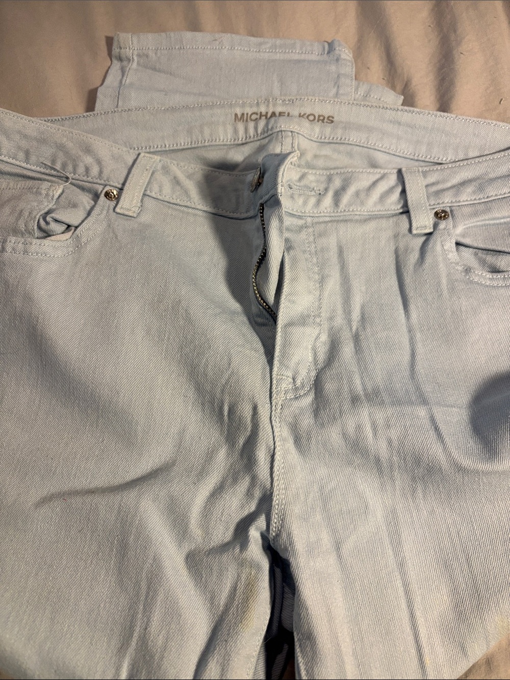 Michael Kors Pale Blue Slim Straight Jeans